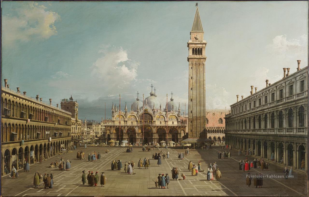 Piazza San Marco avec la basilique Canaletto Peintures à l'huile